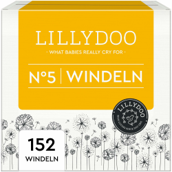 LILLYDOO hautfreundliche Baby Windeln - Größe 5 (11-16 kg) Monatsbox - 152 Stück Angebot bei HelloDeals