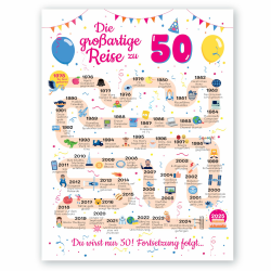 Geschenke zum 50. Geburtstag - Nostalgische Geburtstagskarte 50 Jahre Angebot bei HelloDeals