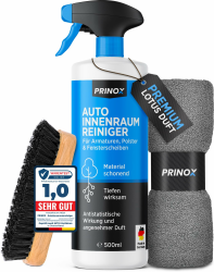 Profi Auto Innenraum Reiniger Set 500ml 🚗 - Cockpitpflege für die Innen Reinigung von Kunststoff, Polster, Leder & Armaturen 🌟 - Autopflege Innenraumreiniger mit Bürste 🧼 - Cockpit Reiniger Angebot bei HelloDeals