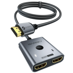 🔥 Angebot! WARRKY HDMI Switch 4K@60Hz, Aluminium Umschalter für PS5/4, Xbox, FireStick Angebot bei HelloDeals