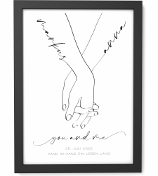 Papierschmiede® Paar Bild Personalisiert mit Namen, Datum und Ort Angebot bei HelloDeals