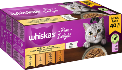 🐱 Whiskas 1+ Katzennassfutter Ragout Geflügel Auswahl in Gelee, 40x85g - Hochwertiges Nassfutter für ausgewachsene Katzen Angebot bei HelloDeals