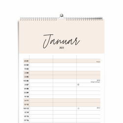 Familienplaner Boho 2025 - Wandkalender für Paare in Pastellfarben Angebot bei HelloDeals