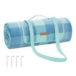 🌞 SONGMICS Picknickdecke 200 x 200 cm 🌊 Groß Campingdecke für Park Garten Strand 🌦️ Wasserdicht Faltbar Grün-Blau GCM011Q02 Angebot bei HelloDeals