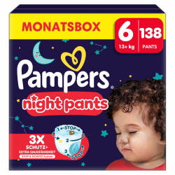 🌙 Pampers Night Pants Größe 6, 138 Windeln, 13kg+ Angebot! 🌟 Angebot bei HelloDeals