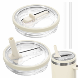 🌟 2 Stück Ersatzdeckel für 40oz Becher mit 2 Stück Transparent Trinkhalmen 🌟 Angebot bei HelloDeals