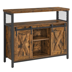 VASAGLE Sideboard mit 2 Schiebetüren, Landhausstil, vintagebraun-schwarz Angebot bei HelloDeals
