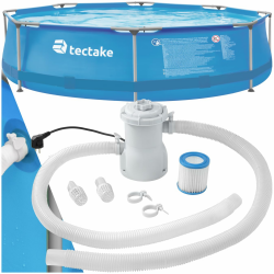 🏊‍♂️🌞 tectake® Swimming Pool Komplettset Ø 300 x 76 cm - blau 🌊💦 Angebot bei HelloDeals