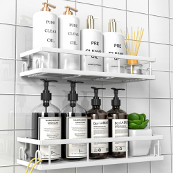 🚿 Duschablage Ohne Bohren | Rostfrei & Wasserdicht | 2 Stück Badezimmer Regal Organizer Angebot bei HelloDeals