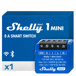 Shelly 1 Mini Gen3 | WLAN Smart Relais Schalter mit Potentialfreie Kontakte Angebot bei HelloDeals