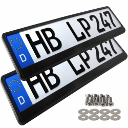 🚗 L & P Car Design L&P A162 2 x Kennzeichenhalter in schwarz Nummernschild Kennzeichenhalterung 🚗 Angebot bei HelloDeals