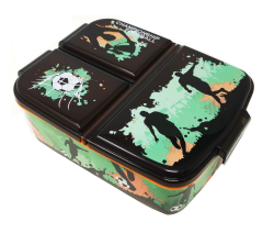 Kinder Brotdose Lunchbox mit Fächern - Fußball Motiv ⚽ Angebot bei HelloDeals