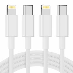 🔌📱USB C Lightning Kabel 2PACK für iPhone 14/13/12/11/X - Weiß Angebot bei HelloDeals
