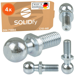 SOLIDfy® - [4x] Kugelzapfen C10 M6 DIN 71803 Form C mit Gewindezapfen verzinkt 10mm ⚙️🔩 Angebot bei HelloDeals
