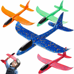 🚀 PATRICHOR Styroporflieger Flieger Styropor Kinder, 4 Stücke Flugzeug Styropor Wurfgleiter, Flugzeug Kinder, Segelflugzeug Kinder, Flugzeug Spielzeug Groß Angebot bei HelloDeals