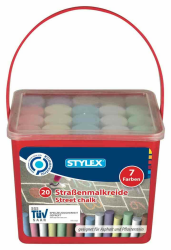 🎨🌈 Stylex 48104 - Straßenkreide im 20er Eimer 🌟 Angebot bei HelloDeals