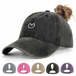🧢🌞 HeyCaps Pferdeschwanz Baseball Cap Damen - Vintage Mütze Angebot bei HelloDeals
