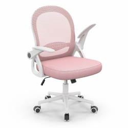 🪑 Ergonomischer Bürostuhl mit Mesh-Rückenlehne und Armlehnen | Naspaluro, Rosa Angebot bei HelloDeals