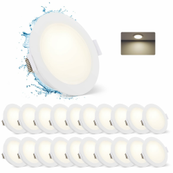 Gr4tec LED Einbaustrahler 230V IP65, 20 Stück LED Spots Flach 5W 4000K Neutralweiß 400LM Angebot bei HelloDeals