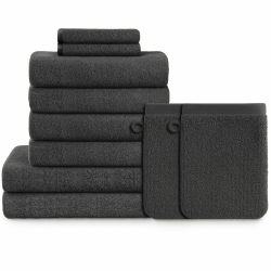 Blumtal Premium Frottier Handtücher Set 10 teilig 100% Baumwolle - Oeko-TEX zert. Anthrazit 🛁 Angebot bei HelloDeals
