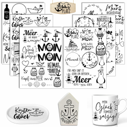Rub On Sticker Meer - 6 Stück A5 Rub On Aufkleber 🐚 Angebot bei HelloDeals
