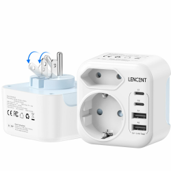LENCENT Klappbarer Reiseadapter USA Deutschland Stecker 🌍🔌 Angebot bei HelloDeals
