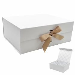 Tekhoho Weiß große Geschenkbox 33.5x27x12.5 cm 🎁 Premium Geschenkbox mit Magnetverschluss und Geschenkband Angebot bei HelloDeals