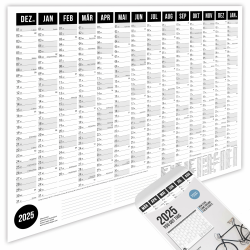 📅 Heaven+paper Jahresplaner 2025 A1 Wandkalender 2025 groß (+ 80x60cm) gefaltet Kalender 2025 Wandplaner Angebot bei HelloDeals