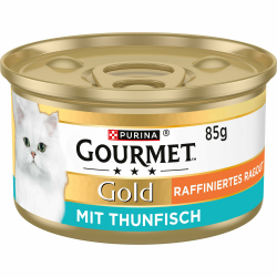🐟🐱 Gourmet Gold Raffiniertes Ragout Katzenfutter mit Thunfisch 12er Pack Angebot bei HelloDeals