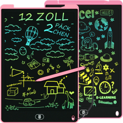Angebot: 2er Pack Bunte LCD Schreibtafel 12 Zoll, Electight Zeichentafel - Rosa 😍🎨 Angebot bei HelloDeals