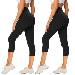 🌞 AMIYOYO 2er Pack Damen Leggings 3/4 High Waist Capri Leggins 🏃‍♀️ Angebot bei HelloDeals