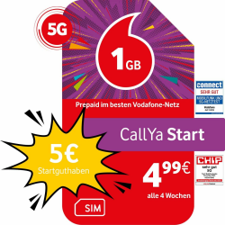📱✨ Vodafone Prepaid CallYa Start | 1 GB | 5 EUR Startguthaben | Ohne Vertrag | 5G-Netz | Telefon- SMS-Flat | EU-Roaming ✨📱 Angebot bei HelloDeals
