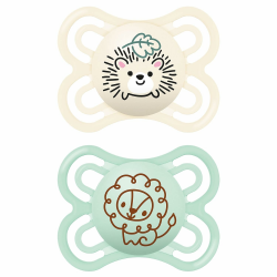 👶🦔🦁 MAM Perfect Schnuller im 2er-Set | 0-6 Monate | Igel/Löwe Angebot bei HelloDeals