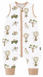 Chilsuessy Baby Schlafsack Sommer mit Füßen 0.5 Tog 100% Baumwolle Kinder Sommerschlafsack für Jungen und Mädchen, A - Heißluftballon, 80cm/Baby Höhe 90-100cm 🌞🛌 Angebot bei HelloDeals