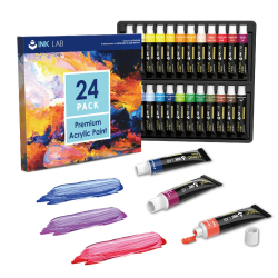 🎨 INK LAB Acrylfarben Set 24 Tuben | Künstlerfarben Malfarben Angebot bei HelloDeals