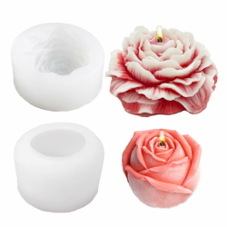 🕯️🌹 WYAHYQ 2Stück Kerzenform Silikon Kerzenformen Zum Gießen Blumen Kerzen Silikonform Kerzen Rosen2.16inch und Pfingstrosen3.94inch 🌺🕯️ Angebot bei HelloDeals