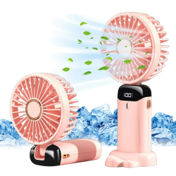 🌀🌬️ Jsdoin Handventilator: Tragbarer Mini Ventilator in Rosa 🌸 Angebot bei HelloDeals