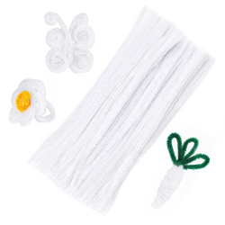 🎨 100 Stück Weiße Pfeifenreiniger - Handwerksmaterialien für kreative Dekorationen 🎁 Angebot bei HelloDeals