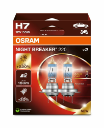 🔥 SONDERANGEBOT! OSRAM NIGHT BREAKER 220, H7, 220% mehr Helligkeit, Halogen-Scheinwerferlampe 🔥 Angebot bei HelloDeals