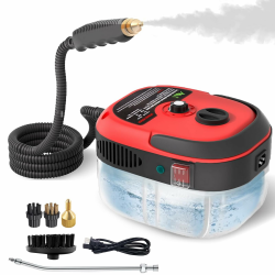 🌟2500W Tragbarer Dampfreiniger Handgerät mit 6 Geschwindigkeiten und 3 Bürstenköpfen Angebot bei HelloDeals