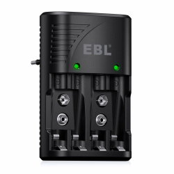 EBL Akku Ladegerät für AA AAA 9V NIMH NICD Akkus, 4-Ladefach Smart Plug Batterieladegerät Angebot bei HelloDeals