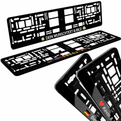 Bl4ckPrint - Personalisierter Kennzeichenhalter mit Wunschtext und Emojis Angebot bei HelloDeals