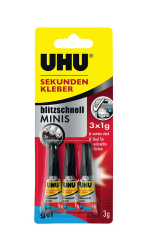 🔥 UHU Sekundenkleber blitzschnell MINIS gel 3x1g - Deal des Tages! 🔥 Angebot bei HelloDeals