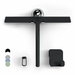 🚿 GÜTEWERK Duschabzieher Set mit Halterung - 28 cm breit - schwarz Silikon Abzieher 🚿 Angebot bei HelloDeals