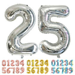Ponmoo Luftballons Zahlen 25/52 Silber 🎈🔢 Angebot bei HelloDeals