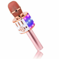 BONAOK 4 in 1 Drahtlos Tragbare Karaoke Mikrofon Lautsprecher 🎤🎶 Angebot bei HelloDeals