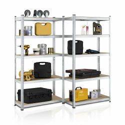 🔥 Juskys 2er-Set Lagerregal Basic 2X 180x90x40cm | Schwerlastregal Steckregal Metall 🛠️ Angebot bei HelloDeals