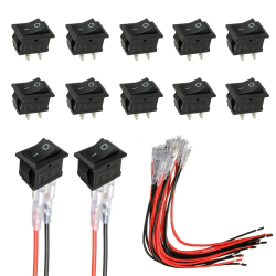 🔥 Angebot! HUAREW Mini Wippschalter T85 KCD1-101 - 10 Stück Schwarz Angebot bei HelloDeals