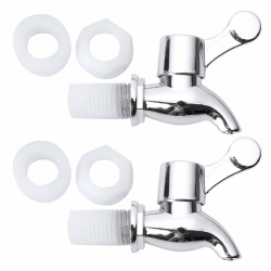 🍺🍷🥤 YOOJIA 2 Stück Kunststoff Zapfhahn Auslaufhahn Getränkespender Bierfass Weinfass Saftspender Ersatz Wasserhahn (17mm) A Silber A 17mm Angebot bei HelloDeals