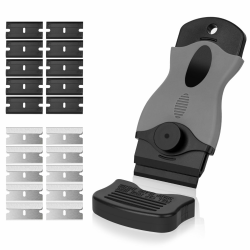 🌟 Flintronic Schaber mit 20 Edelstahl & Kunststoffklingen - Herdschaber für Küche Angebot bei HelloDeals